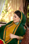 Alluring Sequin Embroidered Sharara Suit - Yellow & Green