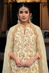 Dazzling Sequin Embellished Heavy Embroidered Sharara Suit - Ivory