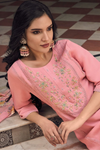 Muslin Silk Embroidered Sharara Suit - Blush Pink