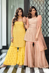 Sequin Embroidered Festive Wear Gharara Suit - Yellow