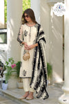 Festive Wear Embroidered Organza Suit - White