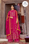 Khatli and Gota Worked Premium Quality Palazzo Suit - Magenta Pink