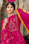 Khatli and Gota Worked Premium Quality Palazzo Suit - Magenta Pink