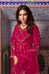 Floral Embroidered Premium Quality Organza Suit - Magenta