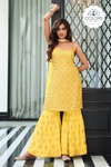 Sequin Embroidered Festive Wear Gharara Suit - Yellow