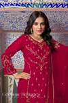Floral Embroidered Premium Quality Organza Suit - Magenta