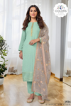 Sumptuous Embroidered Suit Set - Baby Blue