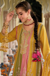 Beautiful Sequin Embroidered Peplum Suit in Yellow