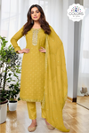 Sumptuous Embroidered Suit Set -Yellow