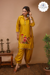 Embroidered Afghani Co-Ord Set - Yellow