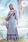 Embroidered Cotton Sharara Suit - Liliac
