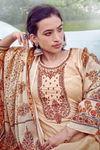 Embroidered Cotton Sharara Suit - Latte