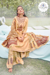 Embroidered Cotton Sharara Suit - Sand