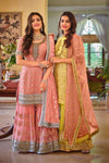 Festive Special Sequin Embroidered Gharara Suit - Salmon Pink