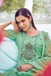 Embroidered Cotton Sharara Suit - Fern Green