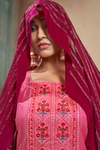 Pink & Maroon Embroidered Cotton Salwar Suit