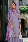 Sequin Embellished Shimmery Sharara Suit - Mauve