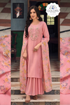 Muslin Silk Embroidered Sharara Suit - Blush Pink