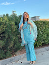 Beautiful Sequin Embellished Sharara Suit - Arctic Blue