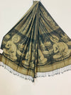 Buddha on lotus weaved Pashmina scarf - Colors of India