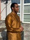 Golden Shaded Thread embroidered Art Silk Kurta Pajama Set