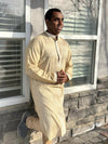 Beige Shaded Solid Color Art Silk Kurta Pajama Set