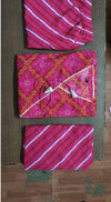 Pink Bandhni Print Anarkali Suit with Pompom Lace