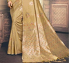 Granola shaded golden zari weaved Banarasi silk saree
