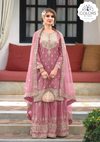 Gorgeous Gota Patti Worked Pakistani Style Sharara Suit - Blush