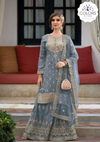Gorgeous Gota Patti Worked Pakistani Style Sharara Suit - Grey