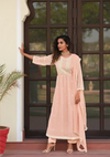 Beautiful Embroidery Worked Naira Cut Designer suit - Peach