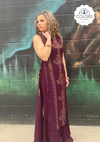 Gorgeous Purple Shade Long Dress with Swarovski Work