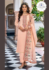 Full Embroidery Worked Georgette Designer Suit - Peach