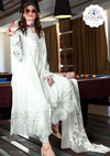 White Embroidered Designer Suit With Lacy Kalidaar Jacket