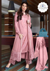 Pastel Pink Embroidered Designer Suit With Lacy Kalidaar Jacket