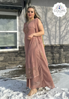Pale Rose Designer Long Dress With Swarovski Work