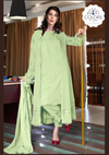 Lime Green Embroidered Designer Suit With Lacy Kalidaar Jacket