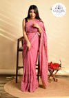 Gorgeous Chikankari Embroidered Designer Saree - Rouge Pink