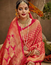 All Over Zari Woven Benarasi Silk Saree in Raspberry Shade