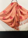 Latte shaded oum printed summer cotton scarf - Colors of India