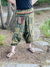 Breezy boho style summer special moss green printed Thai mantra/ gypsy pants - Colors of India