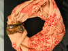 Biscotti shaded red mantra printed cotton summer scarf - Colors of India