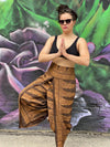 Brezzy Boho Style Summer Special Saddle Brown Printed Thai Pants
