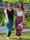 Breezy boho style summer special yale blue printed Thai mantra/ gypsy pants - Colors of India