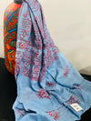 Carolina blue shaded mantra printed cotton summer scarf - Colors of India