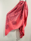 Watermelon pink shaded mantra printed summer cotton scarf - Colors of India