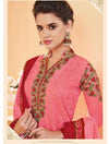 Coral pink shaded with embroidery worked Designer suit