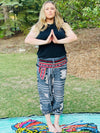 Breezy boho style summer special indigo blue printed Thai mantra/ gypsy pants - Colors of India